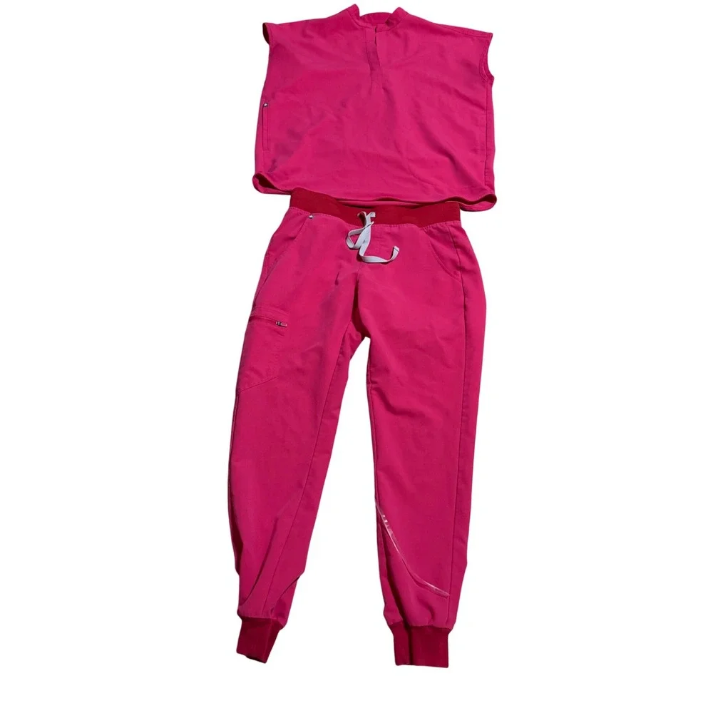 FIGS Shocking Pink Lmtd Ed Scrub Set XS Rafaela Top S Zamora Jogger pants Nurse